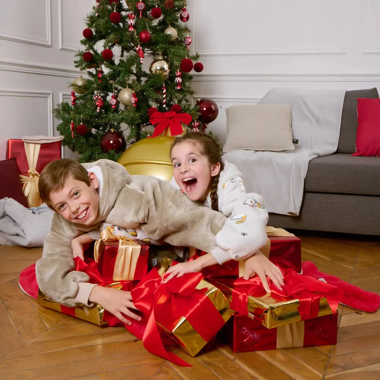 Pull plaid beige - enfant 8/12 ans - Image 8