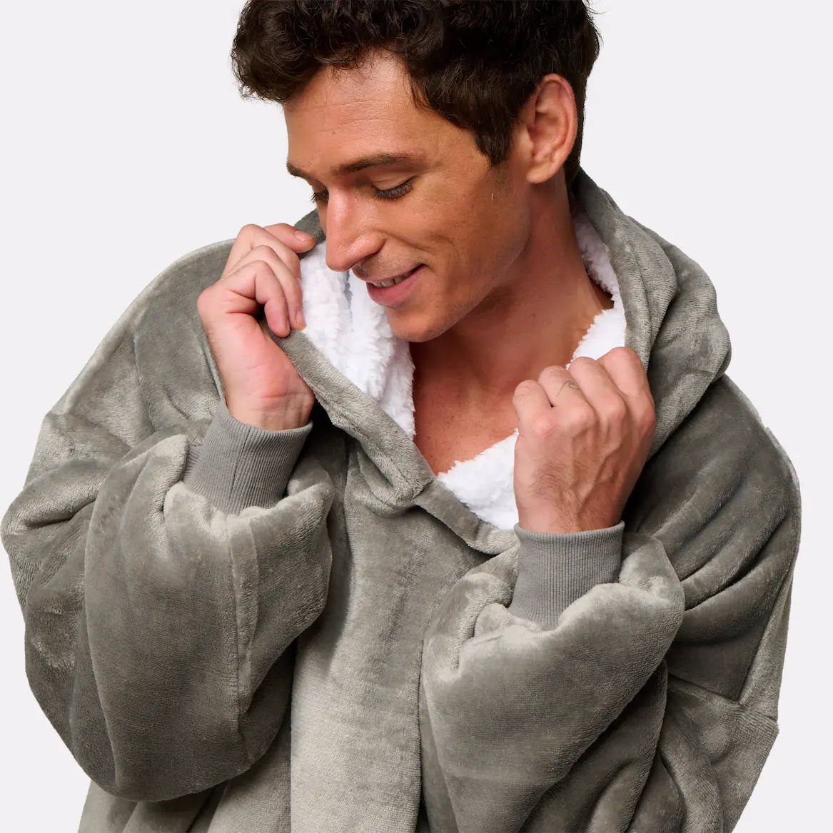 Pull plaid gris - homme - Image 4